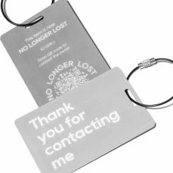 Goedkoop 😀 Slimme Koffer Label (x2) - NoLongerLost - Grijs - QR Code - Secure - Koffer Labels - ❤️