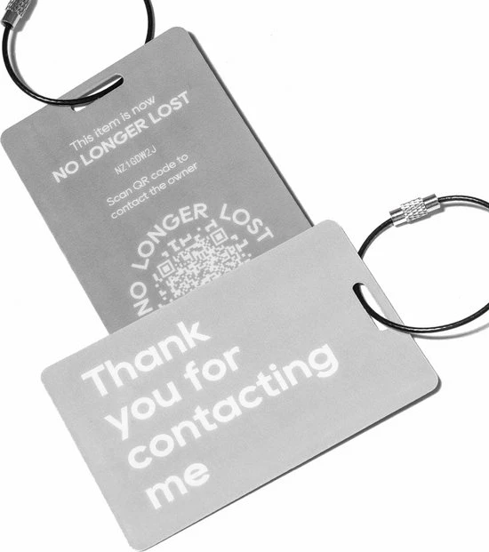 Goedkoop π Slimme Koffer Label (x2) - NoLongerLost - Grijs - QR Code - Secure - Koffer Labels - β€οΈ 3 Goedkoop π Slimme Koffer Label (x2) - NoLongerLost - Grijs - QR Code - Secure - Koffer Labels - β€οΈ