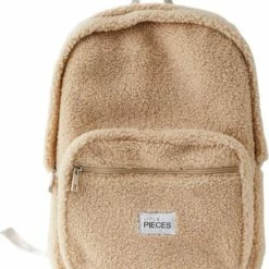 Beste deal 🌟 PIECES KIDS Teddy Rugzak LPNELLY Beige 😀
