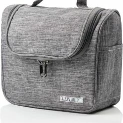 Beste deal 🧨 Merkloos Decopatent® Ophangbare Toilettas Met Haak - Dames & Heren - Travel Bag Organizer - Waterdichte Reis Tas - Mannen & Vrouwen - Grijs 🌟 -Samsonite Winkel 550x635 4