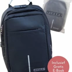 Hete verkoop 🧨 Ticaba Smith - Waterafstotende Anti Diefstal Laptop Rugzak Inclusief Usb Oplaadstation - 14 T/m 15,6 Inch - Rugtas Voor Dames En Heren - Zwart ❤️