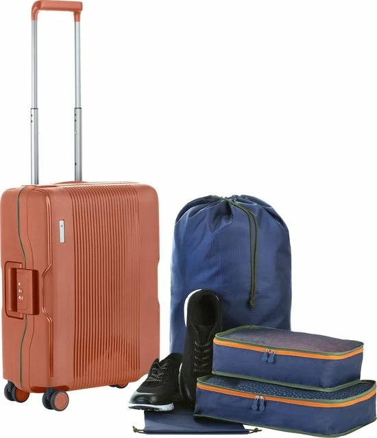 Aanbiedingen 🎁 CarryOn Protector Luxe 👜 Handbagage Koffer - Trolley 55cm Met TSA-klikslot - 4-delige Packer Set - Ultralicht - Terra Oranje 😉 3 Aanbiedingen 🎁 CarryOn Protector Luxe 👜 Handbagage Koffer - Trolley 55cm Met TSA-klikslot - 4-delige Packer Set - Ultralicht - Terra Oranje 😉