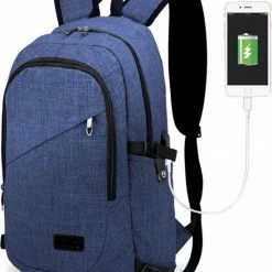 Nieuw ⭐ Kono Rugzak - Laptoptas 15 6 Inch - Rugtas Voor Mannen/Vrouwen - Schooltas Met USB Poort- Tas Voor School, Werk En Reizen - Blauw (E6715 NY) 👍 -Samsonite Winkel 550x650 1