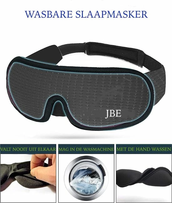 Beste deal π JBE Slaapmasker- Voor Mannen En Vrouwen - Traagschuim Oogmasker - Nachtmasker - 100% Verduisterend π 5 Beste deal π JBE Slaapmasker- Voor Mannen En Vrouwen - Traagschuim Oogmasker - Nachtmasker - 100% Verduisterend π - Afbeelding 3