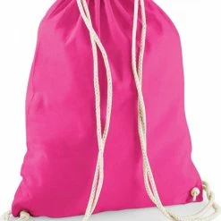 Nieuw ⌛ Merkloos Sporten/zwemmen/festival Gymtas Fuchsia Roze Met Rijgkoord 46 X 37 Cm Van 100% Katoen - Kinder Sporttasjes 🎉