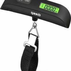 Aanbiedingen 🥰 IGOODS Digitale Kofferweegschaal - Bagageweegschaal Tot 50KG - Bagage Weegschaal Inclusief Batterij - AEB00105 🥰