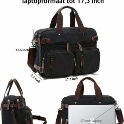 Coupon ❤️ Jeusin® Multifunctionele Comfortabele Laptoptas 3-in-1 Rugtas - Schoudertas - Voor 17,3-inch Laptop Formaat - Zwart 🛒 -Samsonite Winkel 550x669