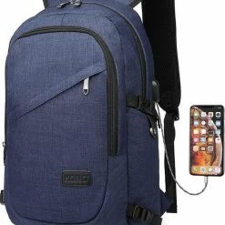 Nieuw ⭐ Kono Rugzak - Laptoptas 15 6 Inch - Rugtas Voor Mannen/Vrouwen - Schooltas Met USB Poort- Tas Voor School, Werk En Reizen - Blauw (E6715 NY) 👍