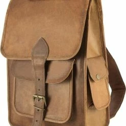 Beste deal 😍 Arya Leren Rugtas 15.5″ - Leren Rugzak - Leren Laptoptas - Leren Werktas - BAGOA ✨