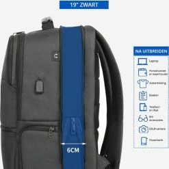Goedkoop ✔️ Brandie® - Rugzak - Laptop Rugzak Tot 15.6 Inch Voor Unisex - Schooltas - Waterdicht - Anti-diefstal TSA Slot - USB Poort - Met Regenhoes - Schoudertas Voor Reizen En Zakelijk Werk - Gewicht 1.3KG - Maat18*30*47 Inch - Zwart 🔥 -Samsonite Winkel 550x717 4