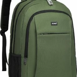 Nieuw 😍 Kono Rugzak XL - Schooltas - 17,3 Inch Laptop Rugtas - Dames/Heren - 36L - Waterafstotend - Groen ✔️