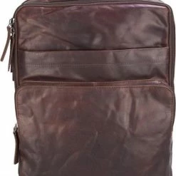 Korting ⭐ Spikes & Sparrow Authentic Leren Laptop Rugtas - 17 Inch - Donkerbruin 😀