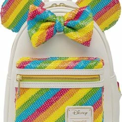 Aanbiedingen 👍 Merkloos Disney - Rainbow Minnie - 🎒 Backpack LoungeFly '23x26.5x11.5' 🌟